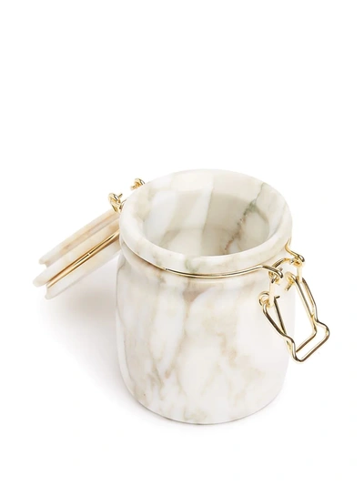 Shop Editions Milano Miss Marble Calacatta Jar (12cm) In White