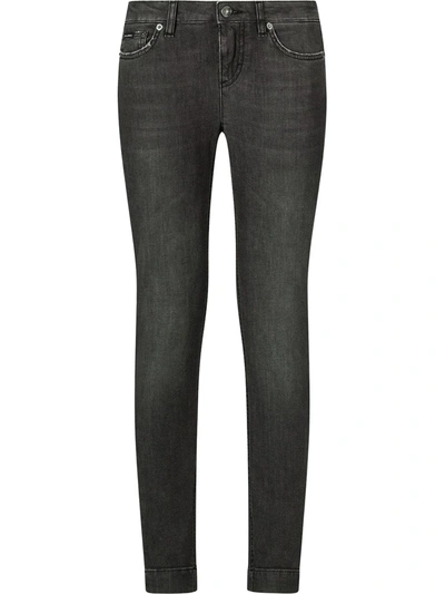 Shop Dolce & Gabbana Low-rise Skinny-fit Jeans In Black