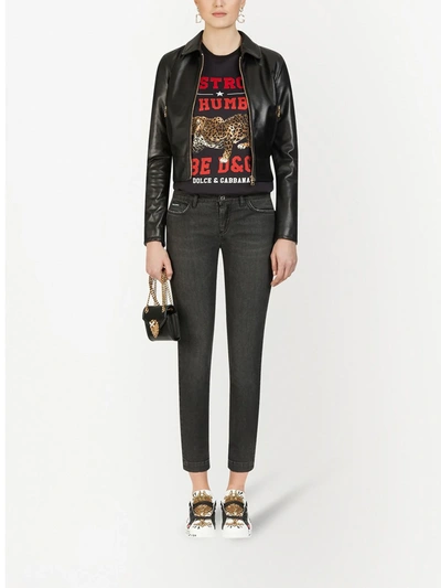 Shop Dolce & Gabbana Low-rise Skinny-fit Jeans In Black
