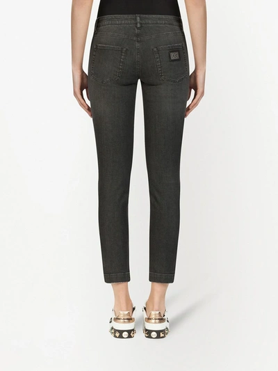 Shop Dolce & Gabbana Low-rise Skinny-fit Jeans In Black