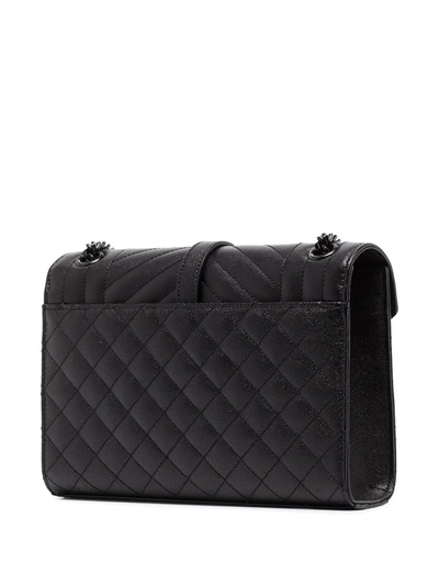 Shop Saint Laurent Medium Envelope Shoulder Bag In Black