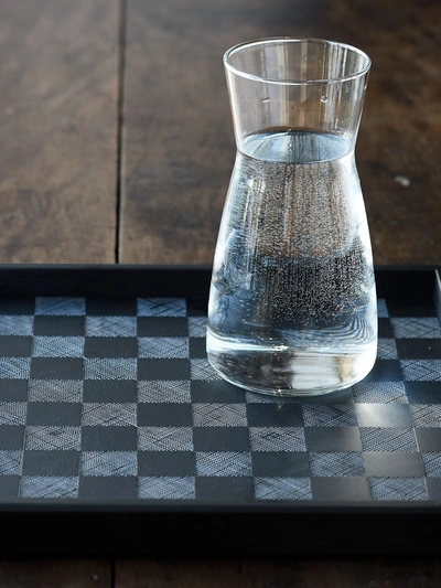 Zanat Kioko Serving Tray/chess Board (35cm) In Black