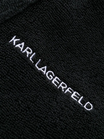 Shop Karl Lagerfeld Logo Bath Robe In Black