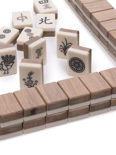 Shop Brunello Cucinelli Wooden Mahjong Set In White