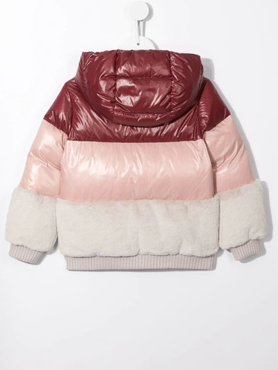Shop Moncler Colour-block Padded Jacket In Pink