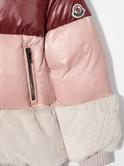 Shop Moncler Colour-block Padded Jacket In Pink