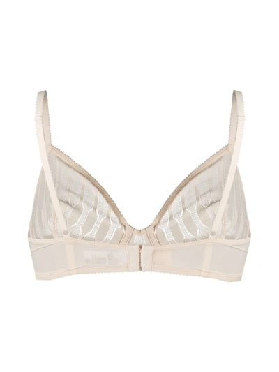 Eres Officielle Leavers Lace Underwired Soft-cup Bra In Neutrals