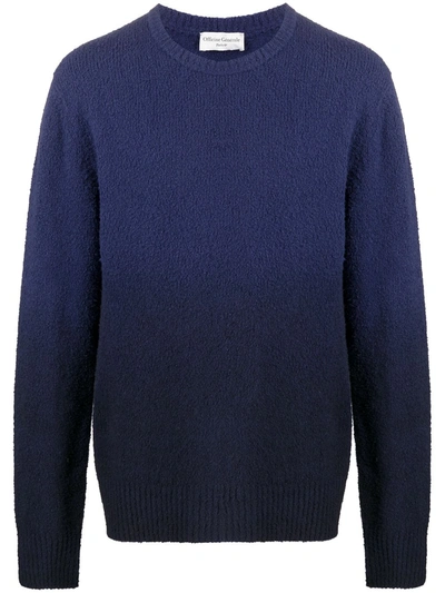 Shop Officine Generale Classic Knit Jumper In Blue