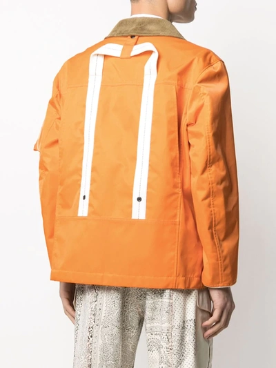 Shop Junya Watanabe Corduroy Collar Jacket In Orange