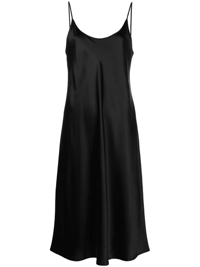 Shop La Perla Scoop-neck Satin Cami Nightdress In Black