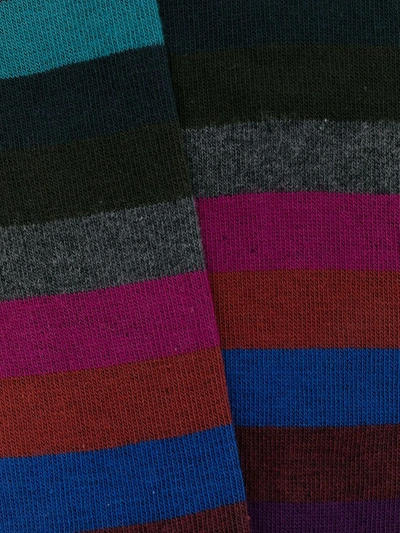 Shop Altea Striped Print Mid-length Socks In Grey