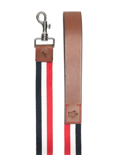 Shop Moncler Striped Clip-fastening Dog Lead In Red