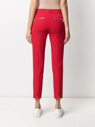 Shop Dkny Cropped Slim-cut Trousers In Red