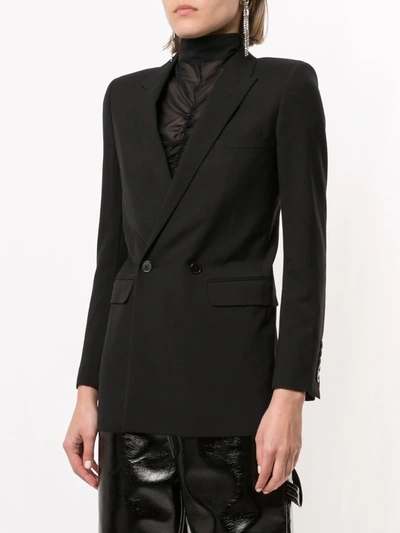 Pre-owned Saint Laurent Notched Lapels Double-breasted Blazer In Black