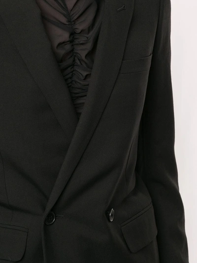 Pre-owned Saint Laurent Notched Lapels Double-breasted Blazer In Black