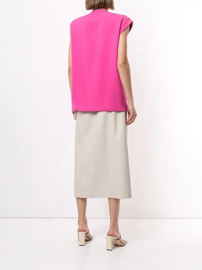 Pre-owned Celine  Asymmetric Sleeveless Blouse In Pink