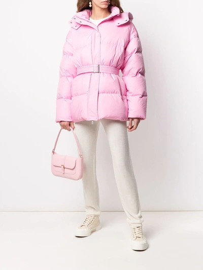 Shop By Far Pink Leather Shoulder Bag