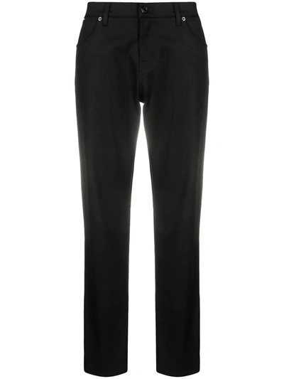 Shop Tom Ford High-rise Straight-leg Trousers In Black