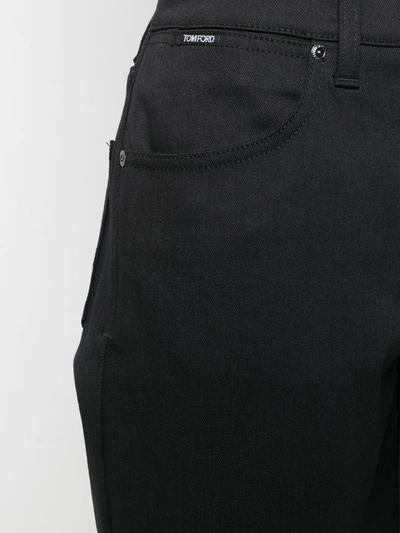 Shop Tom Ford High-rise Straight-leg Trousers In Black