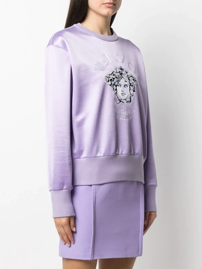 Shop Versace Medusa-print Sweatshirt In Purple