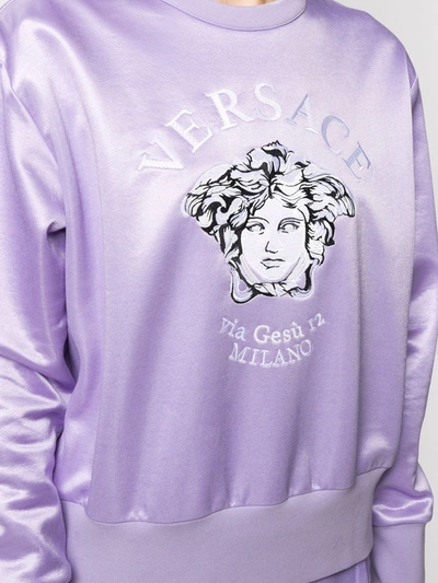 Shop Versace Medusa-print Sweatshirt In Purple