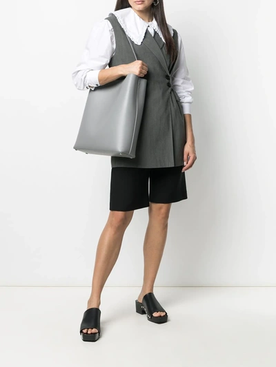 Shop Aesther Ekme Sac Leather Tote Bag In Grey