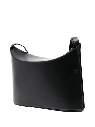 Shop Aesther Ekme Sway Leather Shoulder Bag In Black
