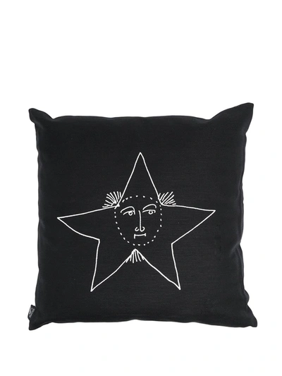 Shop Fornasetti Solamente-print Cushion In Black