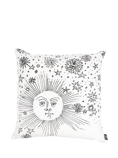 Shop Fornasetti Solamente-print Cushion In Black