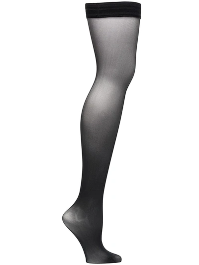 Shop Wolford Sheer Stay-up Tights In Black