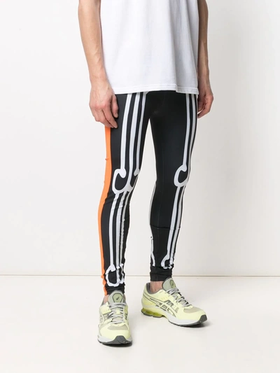 Pre-owned Walter Van Beirendonck Skeleton Bike Leggings In Black