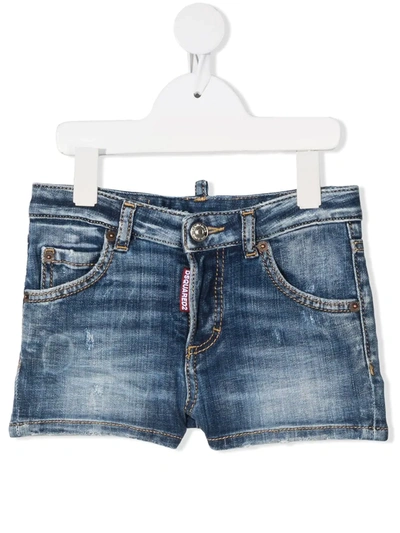 Shop Dsquared2 Faded-effect Denim Shorts In Blue