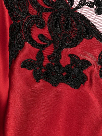 Shop La Perla Maison Lace-trimmed Slip Dress In Red