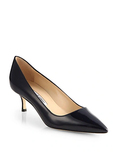 Manolo Blahnik Bb Patent Leather Pumps In Navy