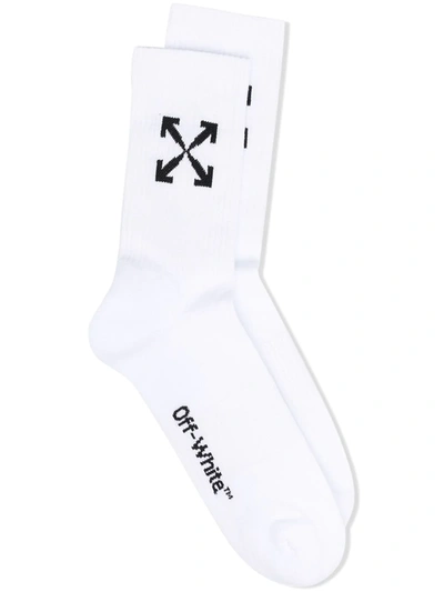 Shop Off-white Arrow Logo Socks In White
