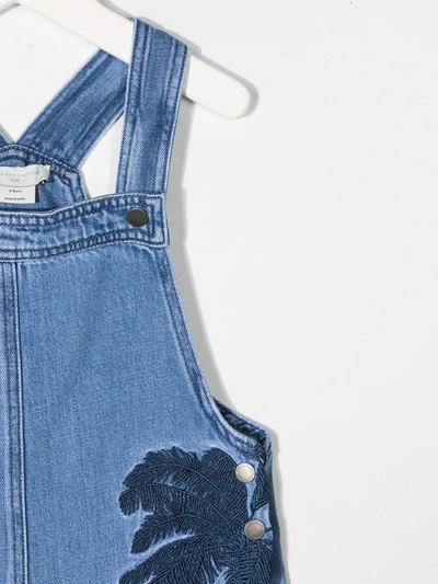 Shop Stella Mccartney Palm Tree Embroidered Overalls In Blue