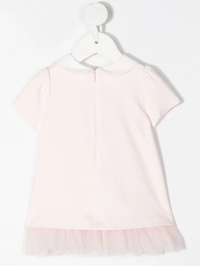 Shop Fendi Ruffled-skirt Ff-logo Bear Dress In Pink