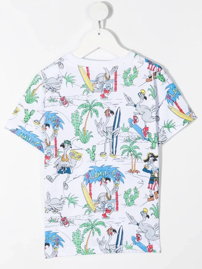 Shop Stella Mccartney Flamingo Land T-shirt In White