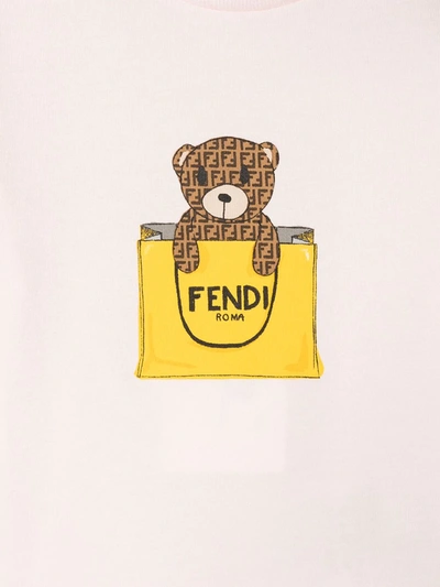 Shop Fendi Ff-logo Bear Print T-shirt In Pink