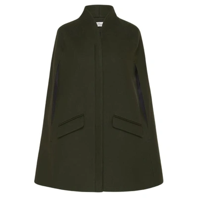 Allora Chelsea Wool Cashmere Cape - Dark Khaki