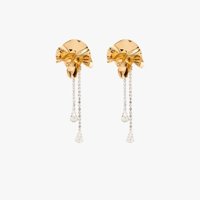 Sterling King Gold-plated Sylvia Crystal Drop Earrings In Gold