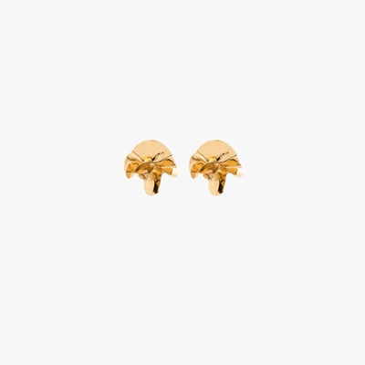 Sterling King Hammered-effect Statement Earrings In Gold