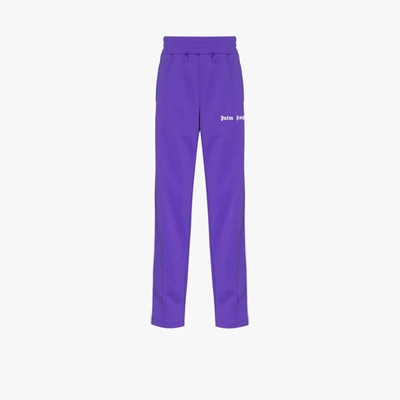 Shop Palm Angels Stripe Track Pants In Purple