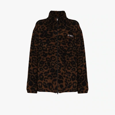 Shop Vetements Leopard Print Sports Jacket In Brown