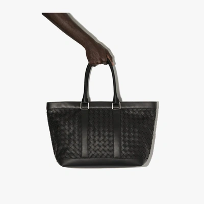 Shop Bottega Veneta Black Classic Leather Tote Bag
