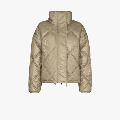 Shop Adidas By Stella Mccartney Quilted Puffer Jacket In Grey