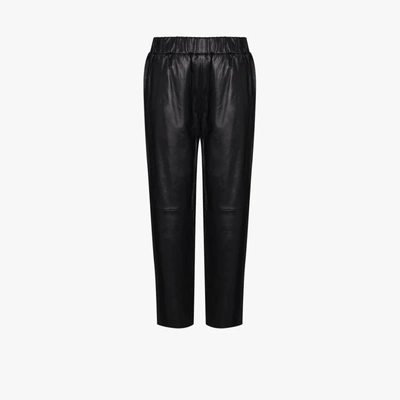 Shop Stand Studio Noni Leather Track Pants - Women's - Nappa Leather/polyester/spandex/elastane In Black