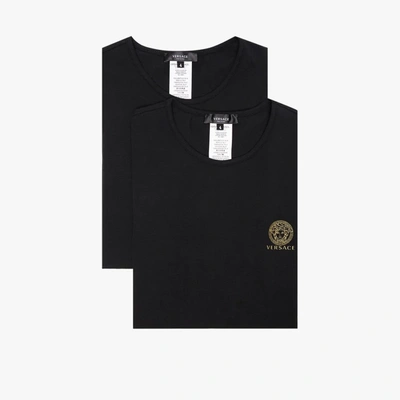 Shop Versace Medusa Logo T-shirt Set In Black