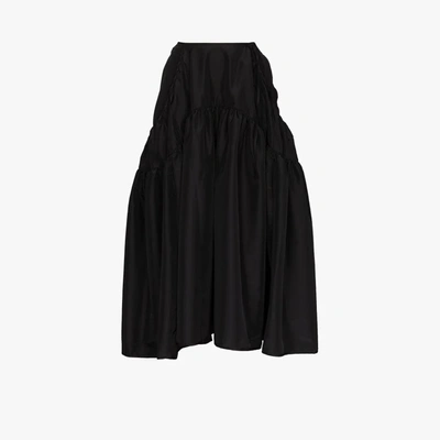 Shop Cecilie Bahnsen Black Lilly Tiered Midi Skirt