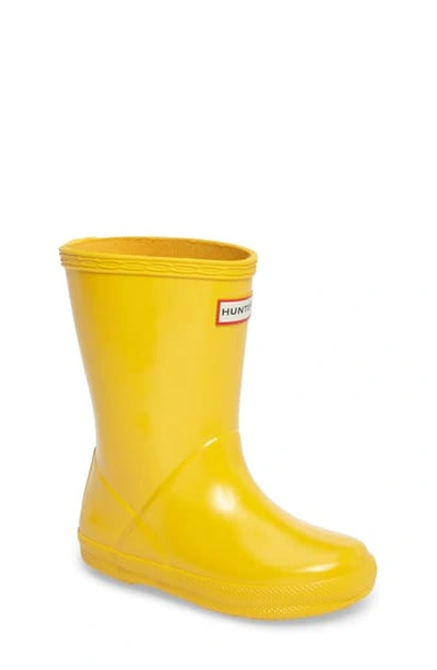 Shop Hunter 'first Gloss' Rain Boot In Yellow Gloss